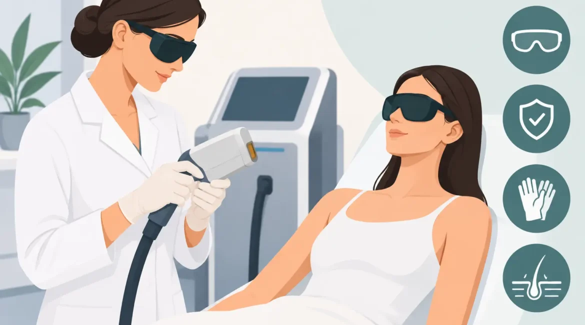 Segurança laser alexandrite antes da sessão